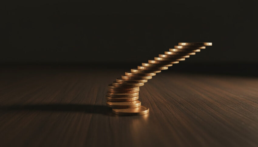 photograph_on_dark_wood_table_a_stack_of_coins_arranged